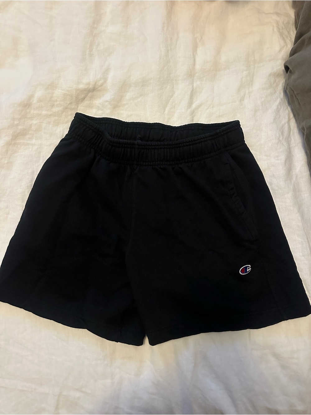 Champion Black Athletic Shorts with Small Logo
